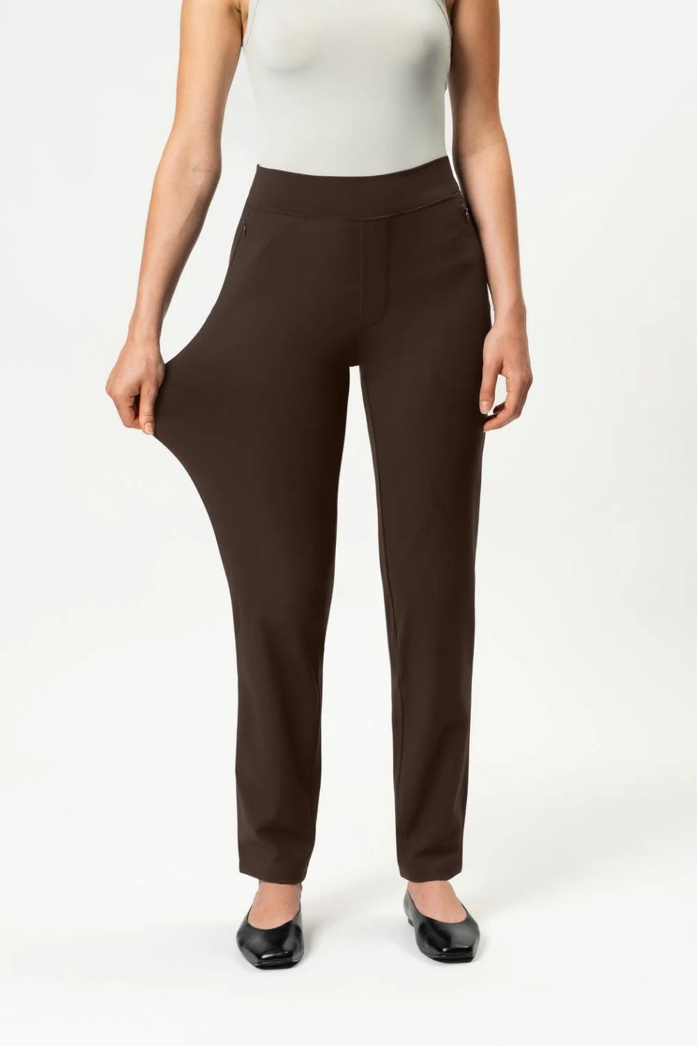Asana Slim Pant Brown 32" - Image 2