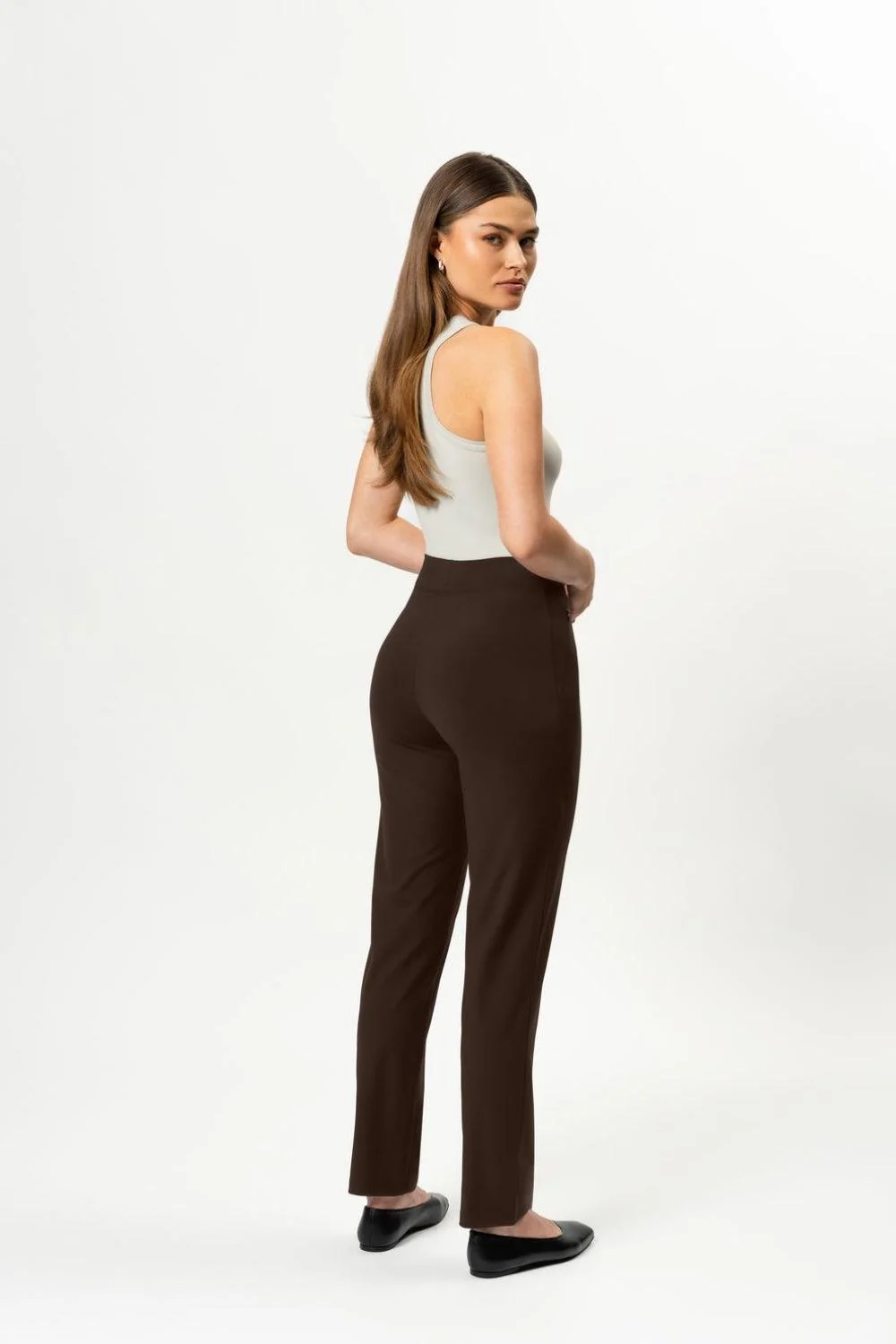 Asana Slim Pant Brown 32" - Image 3