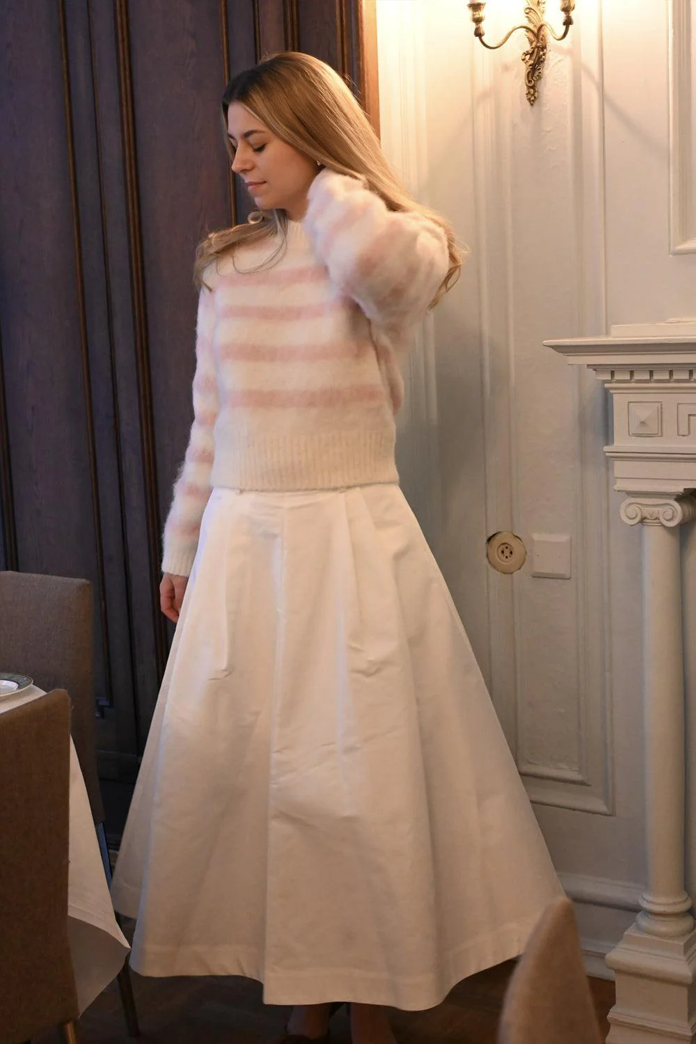 Hairy Knit Fitted Sweater pink Stripe - Image 4