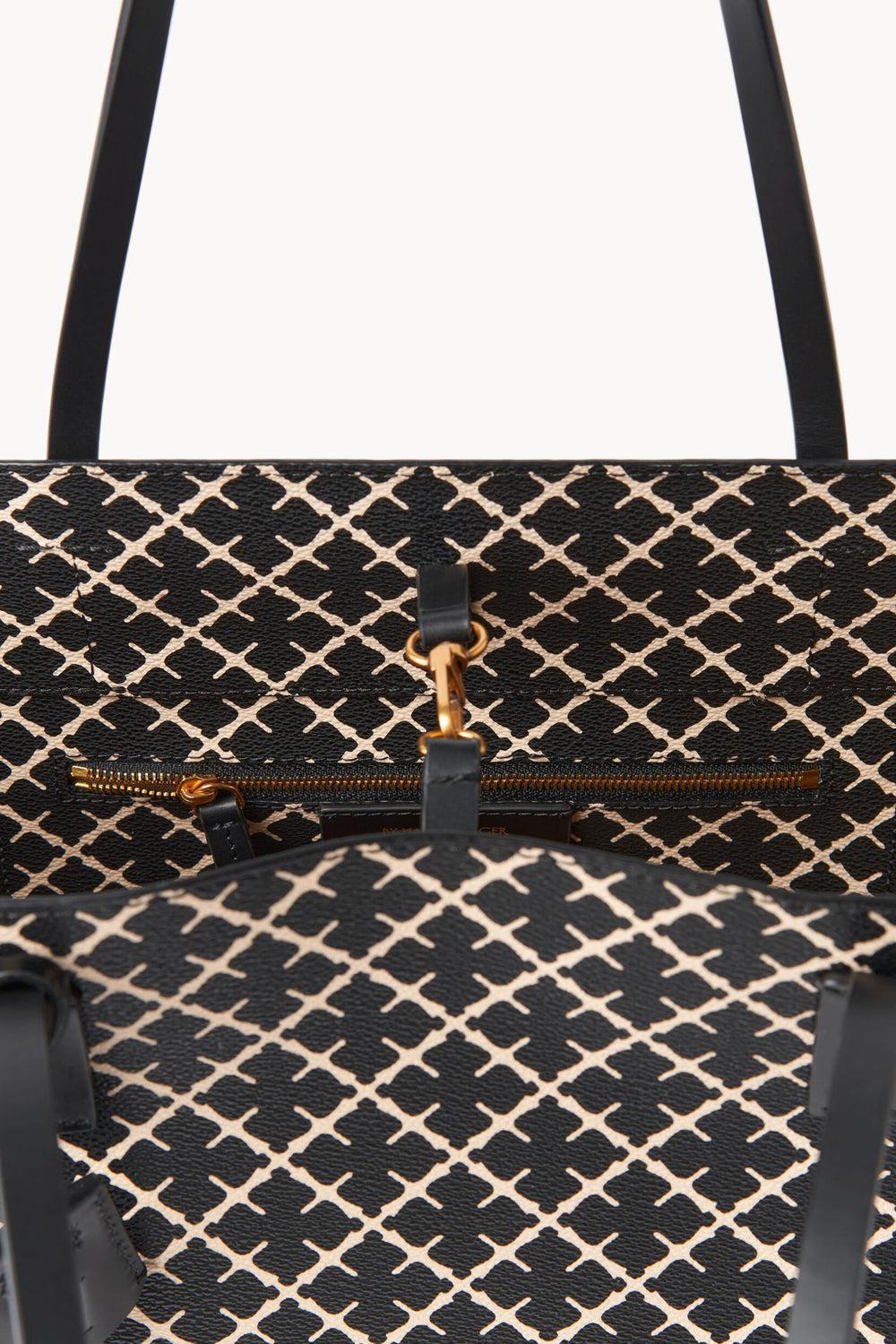 Abigail Printed Tote Bag Black - Image 2