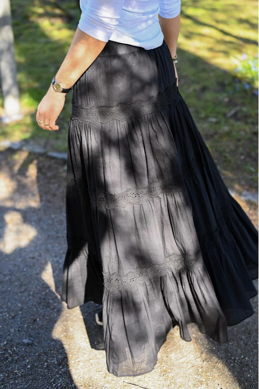 Cotton Slub Skirt Black - Image 2