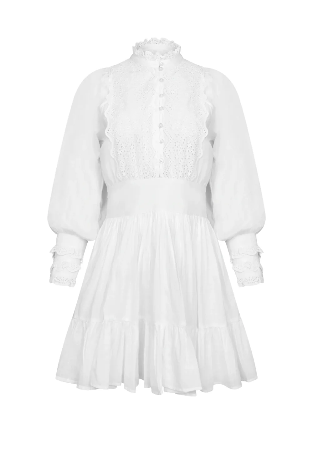 Cotton Slub Mini Dress White