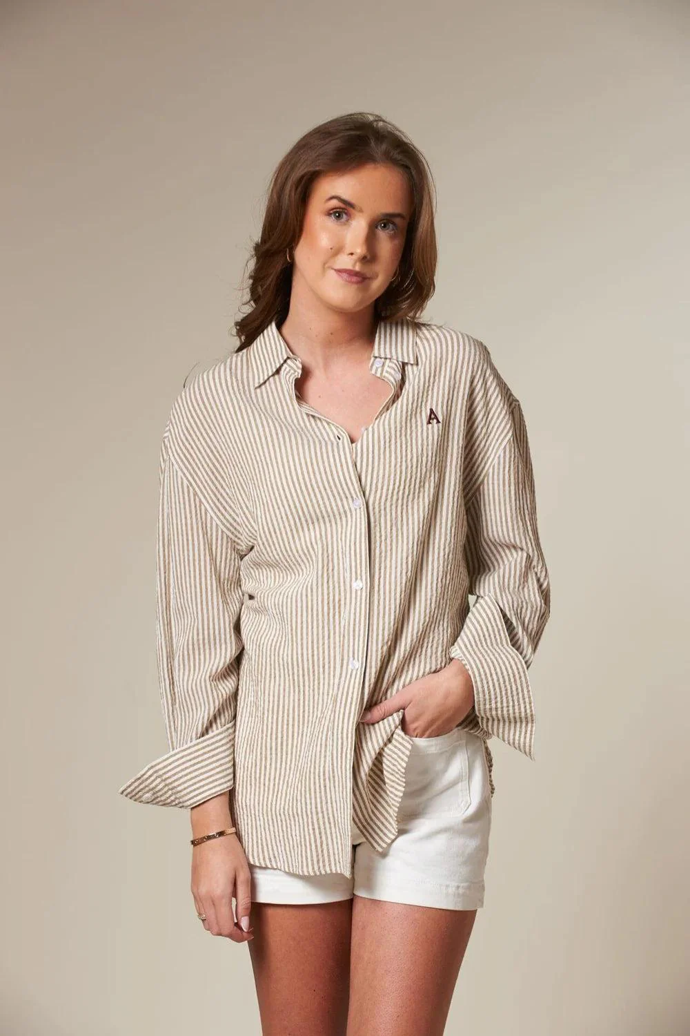 Palermo Seersucker Stripe Beige - Image 2