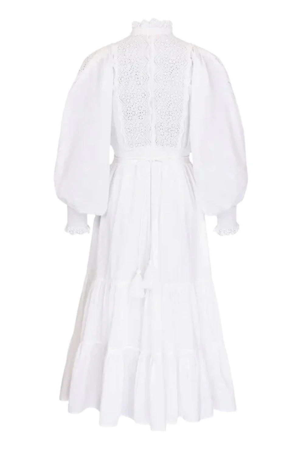 Cotton Slub Midi Dress White - Image 5