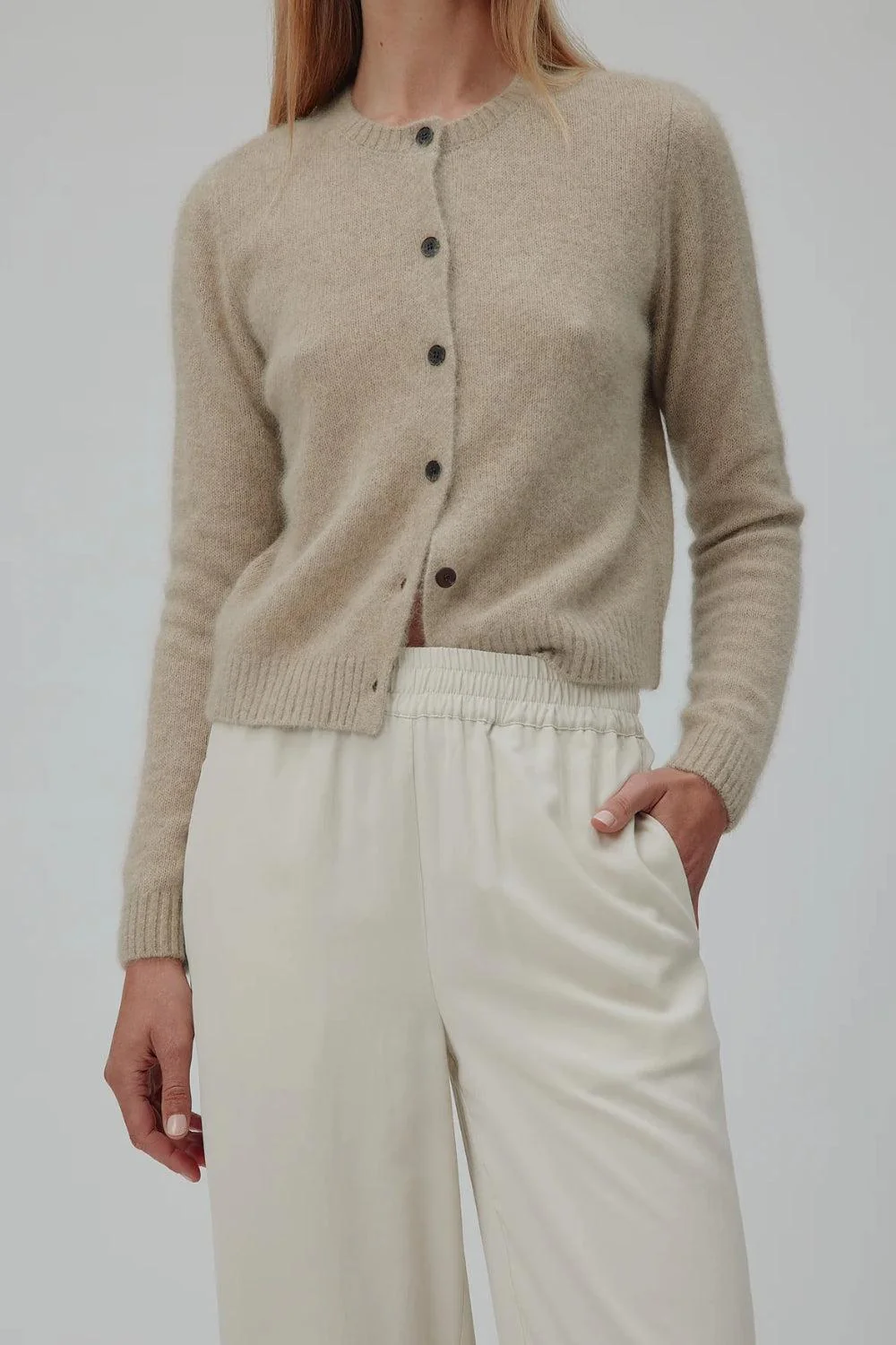 Olle Cardigan Beige Melange - Image 2