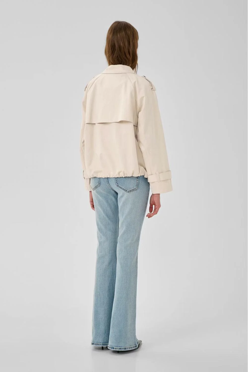 Mira Short Trenchcoat oatmeal - Image 3