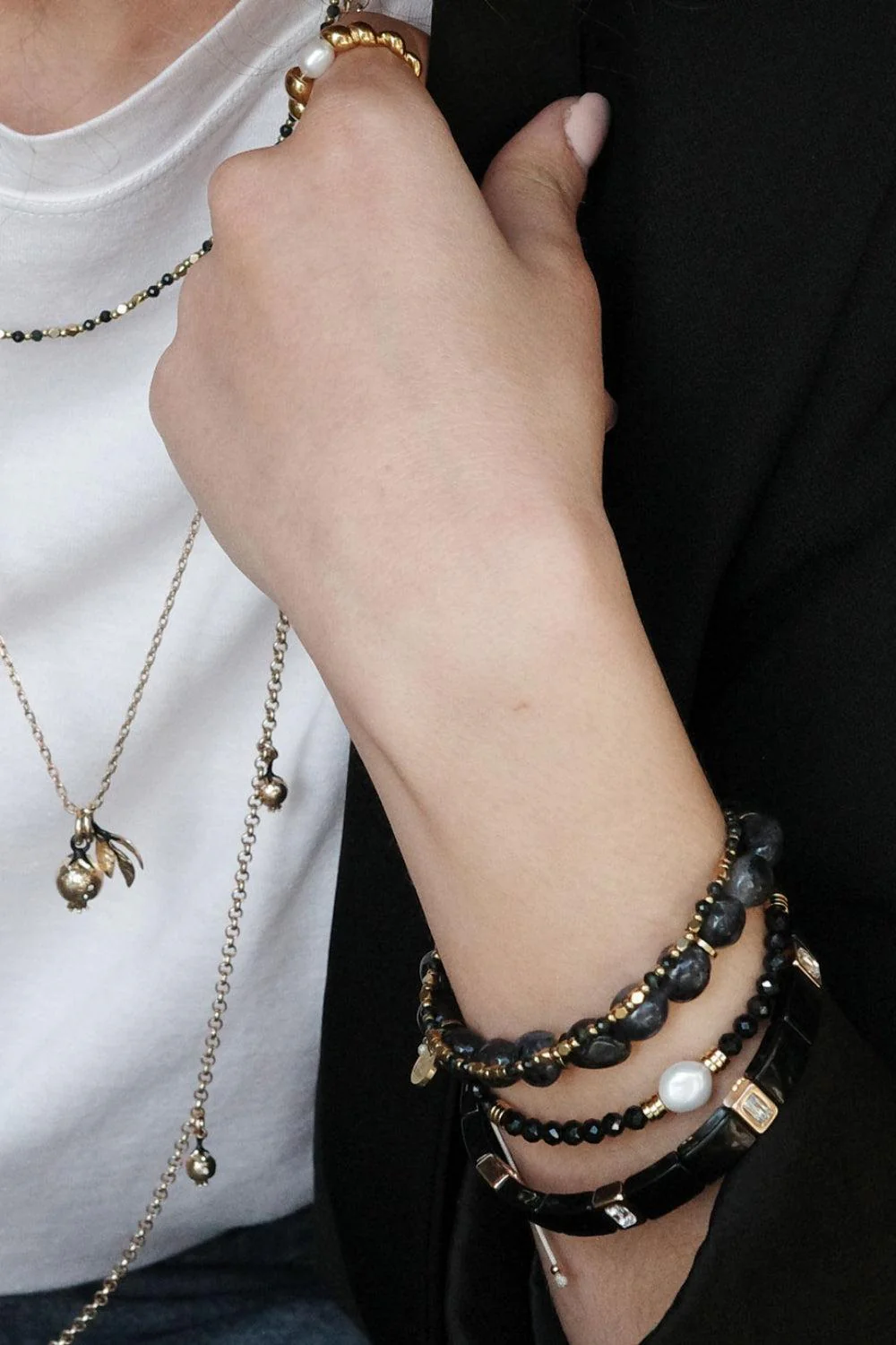 Enamel Tile Black Crystal Bracelet - Image 2