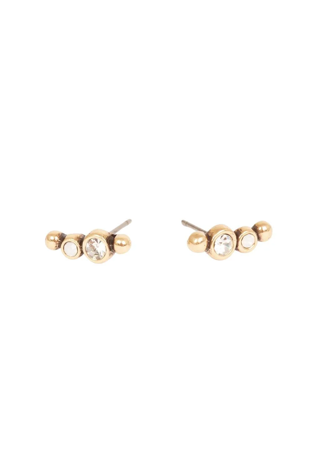Stud w/crystal droplets gold