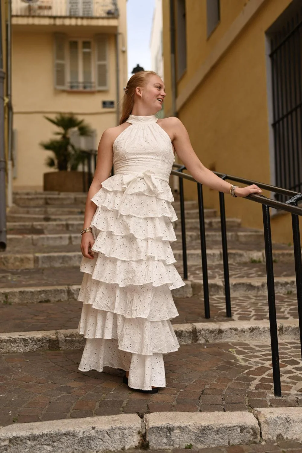 Angel Maxi Dress halterneck White - Image 3