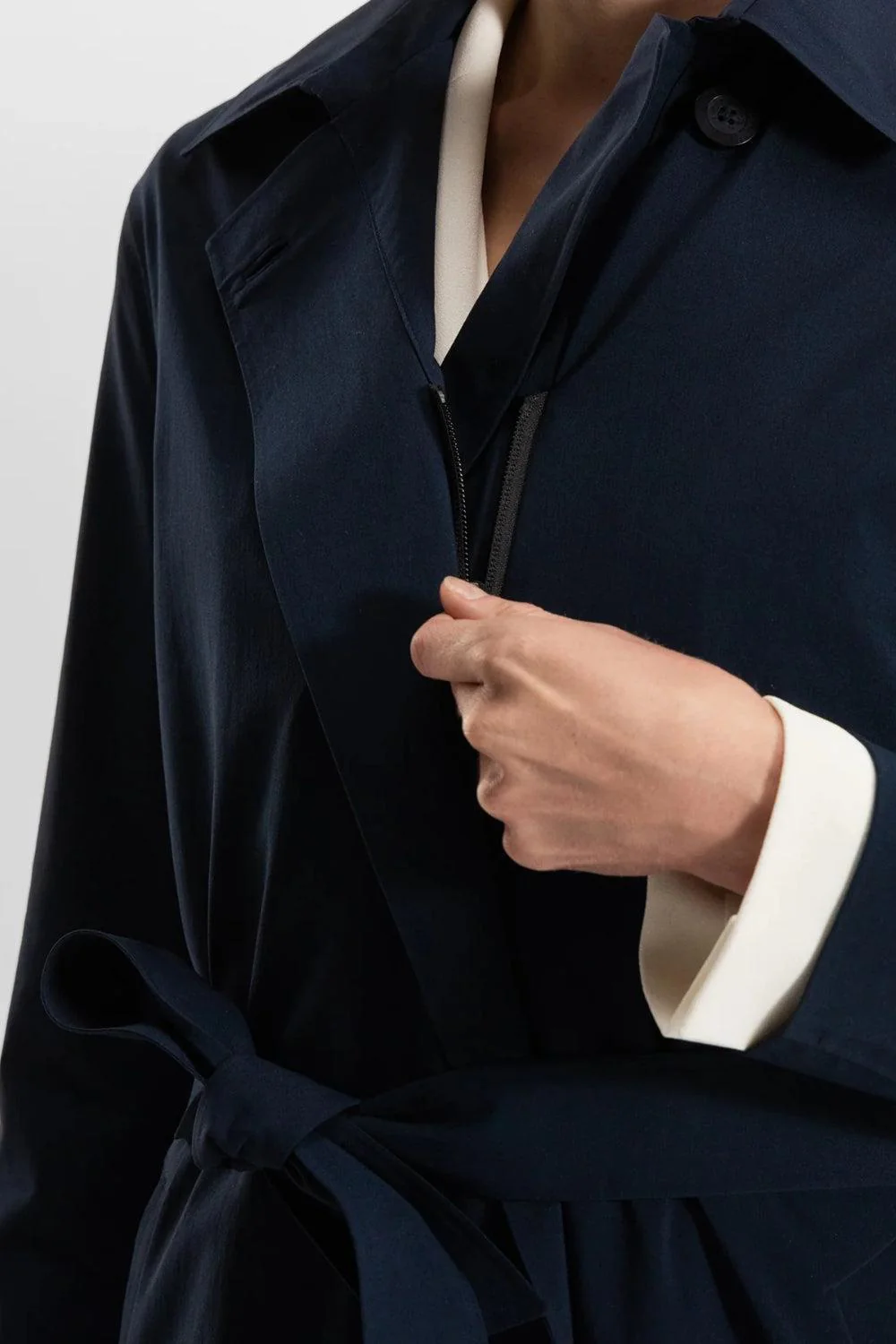 Skylar Trench Coat Navy - Image 6
