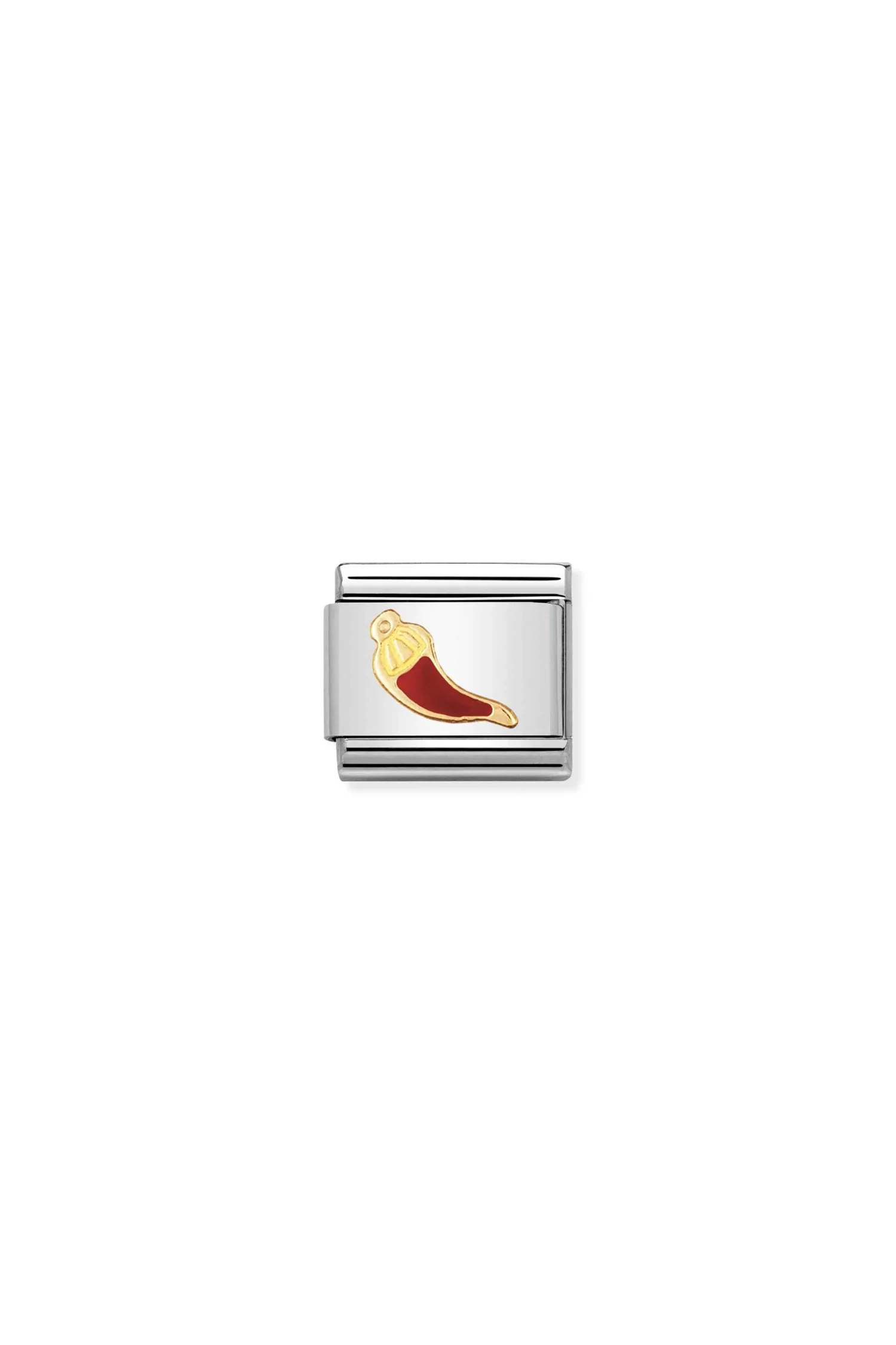 GOOD LUCK 18k Gold & Enamel Red Horn