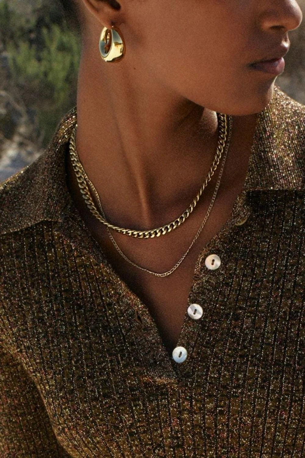 Curb Chain Necklace Gold - Image 2