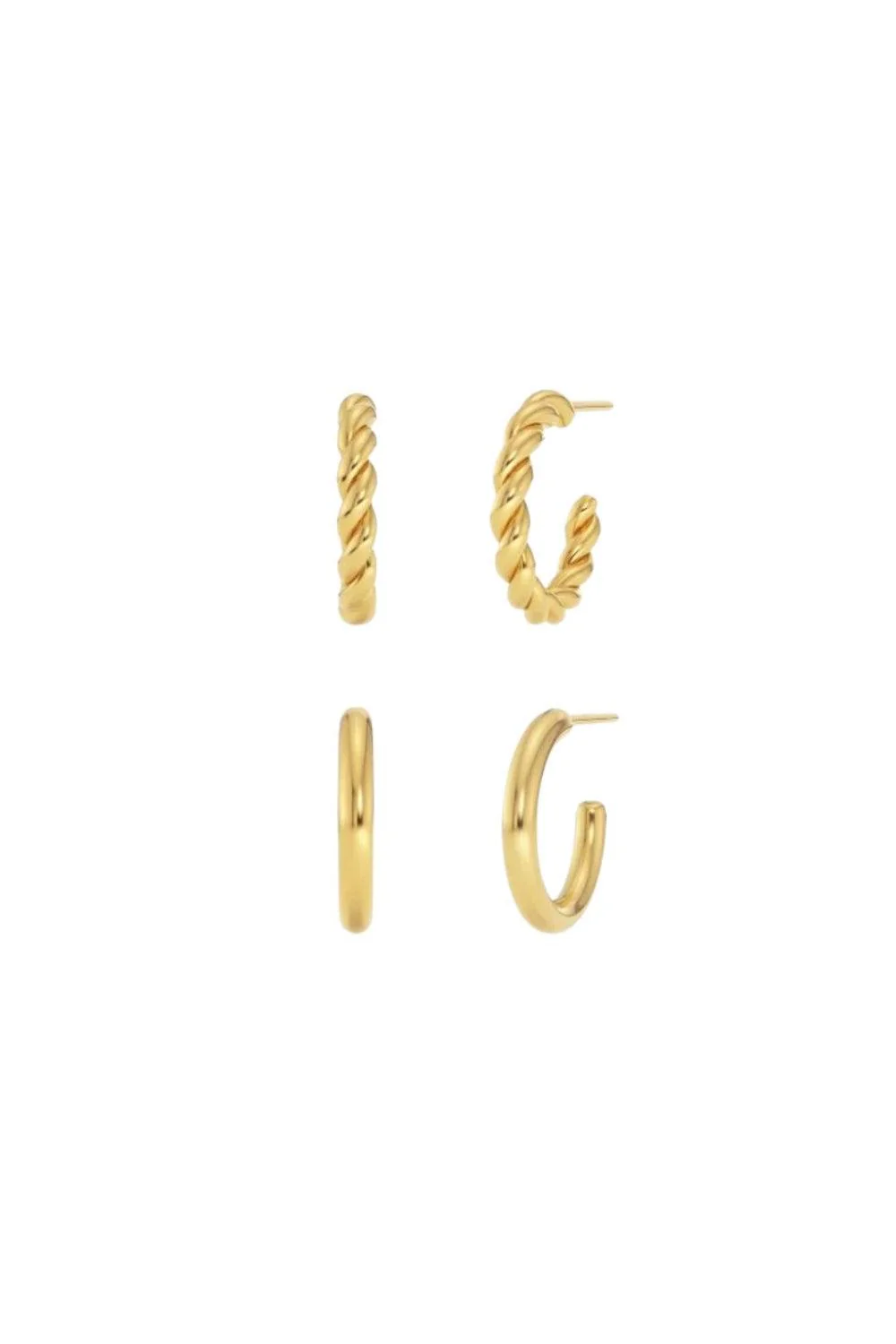 Dou Pair Creoles Gold