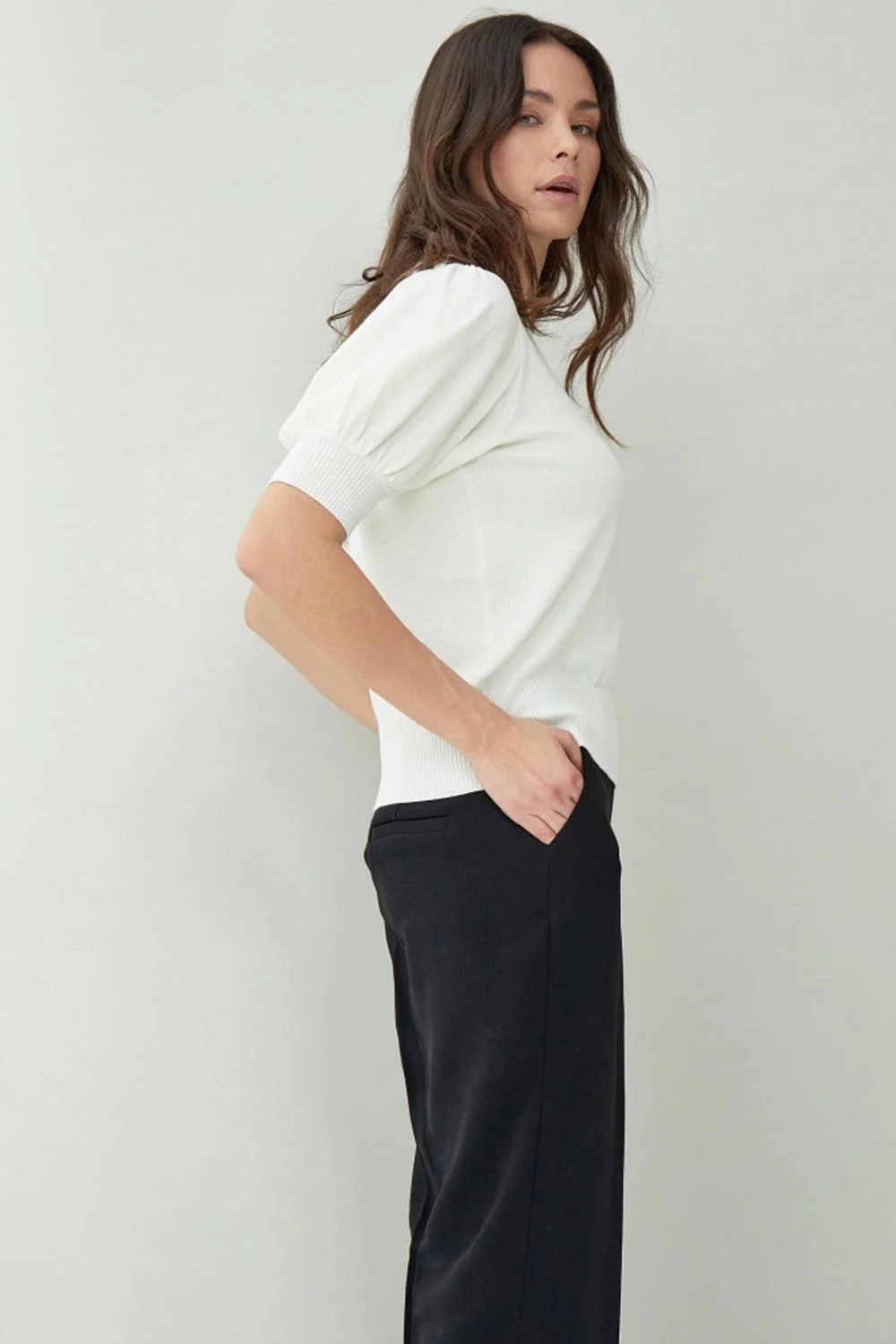 Liva Knit Tee Broken White - Image 3