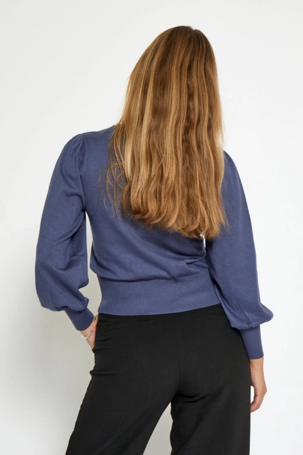 Liva Long Sleeve Pullover Black Iris Solid - Image 3