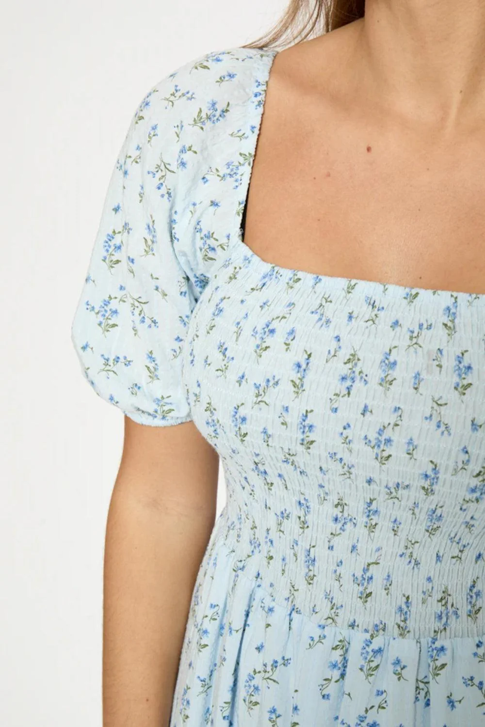MSAnni Midi Dress Skyway Blue Print - Image 2