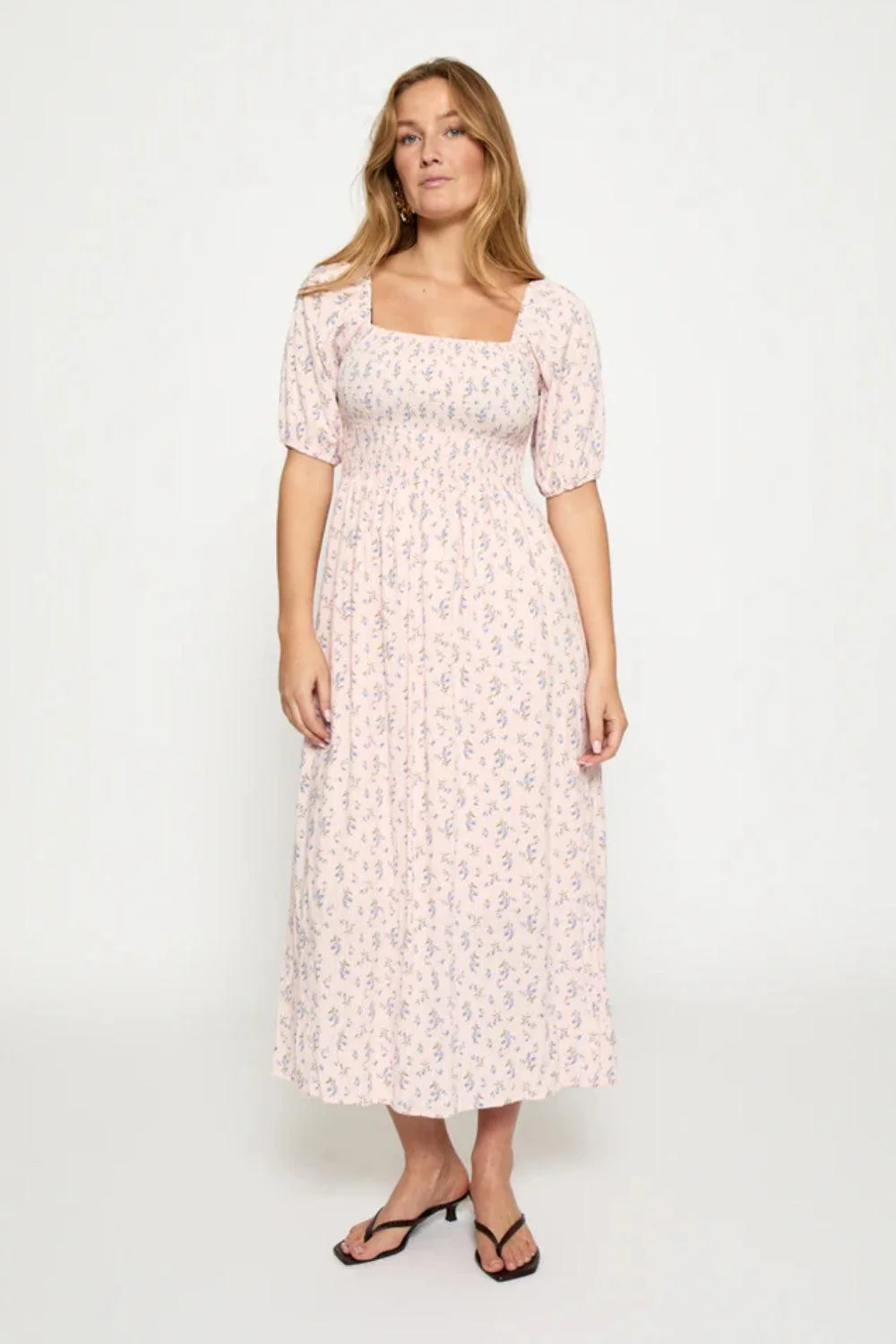 MSAnni Midi Dress Orchid Pink Print - Image 3