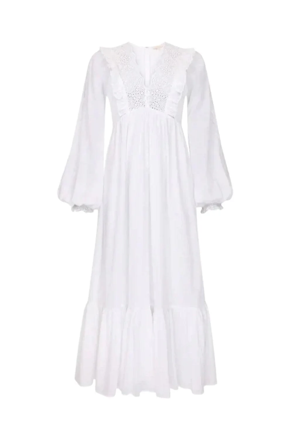 Cotton Slub Maxi Dress White