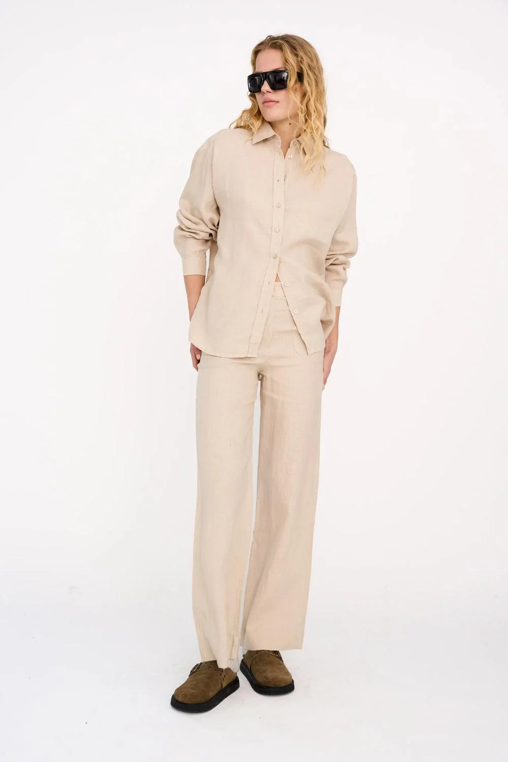 Augusta 70`s Linen Pant Stone Beige - Image 3