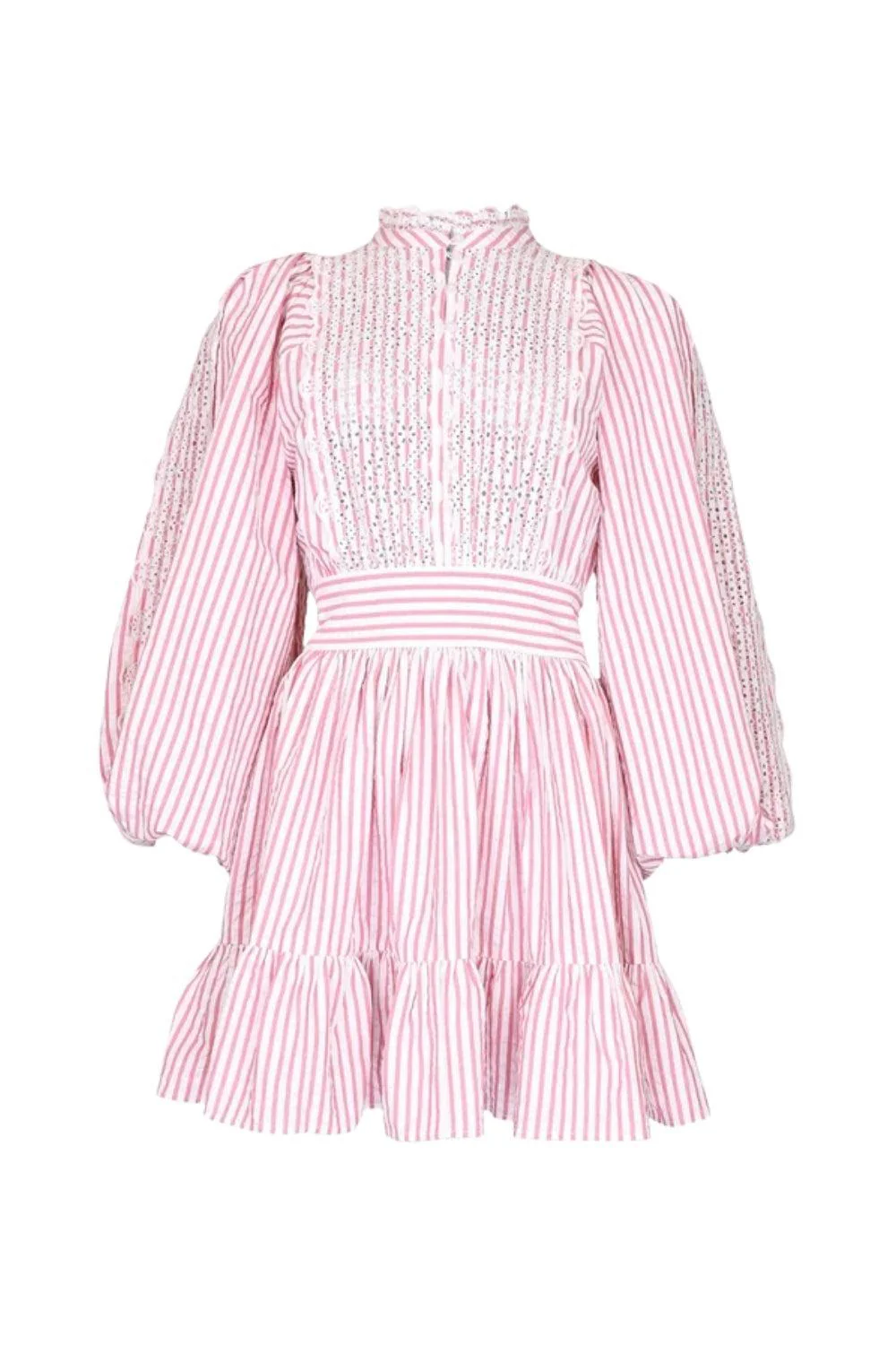 Seersucker Mini Dress Pink Stripe