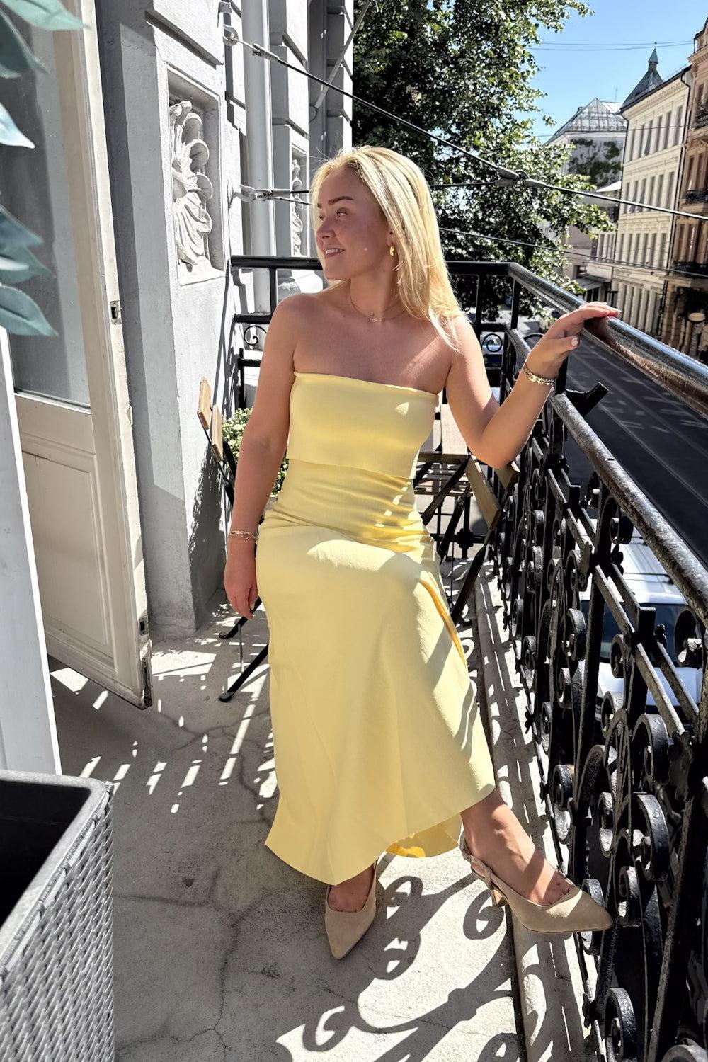 Clementina Midi Dress Butter Yellow - Image 3