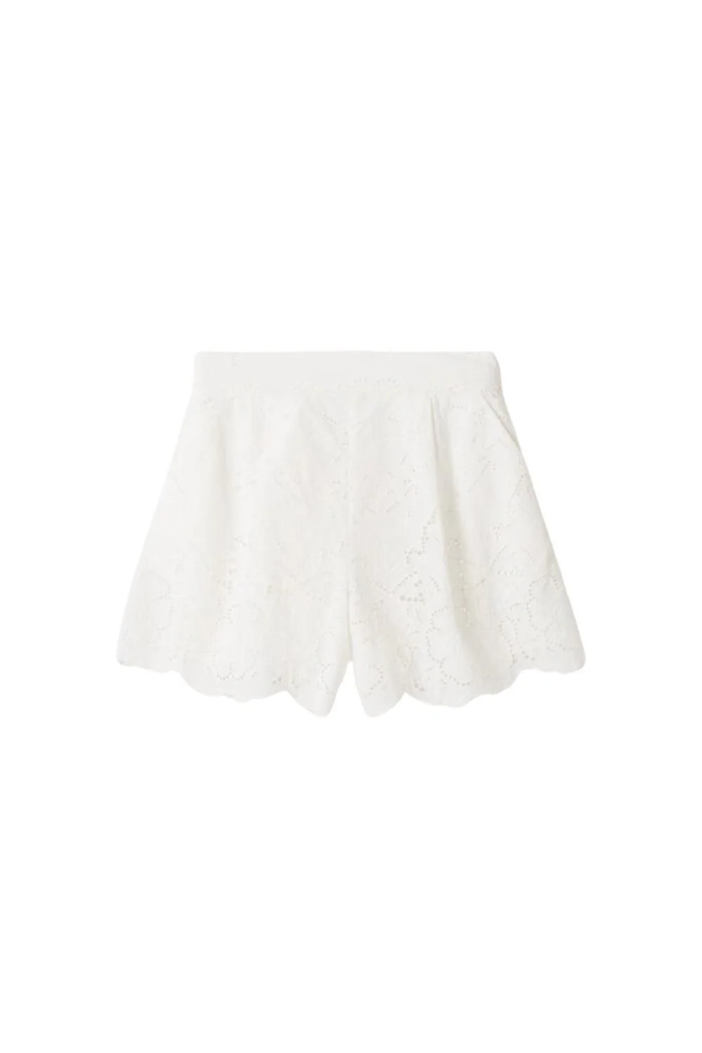 Meira Broderie Shorts White