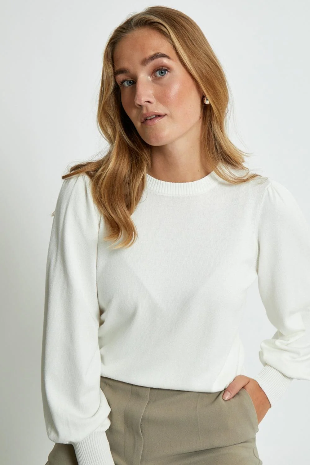 MSLiva Long Sleeve Pullover Broken White - Image 3