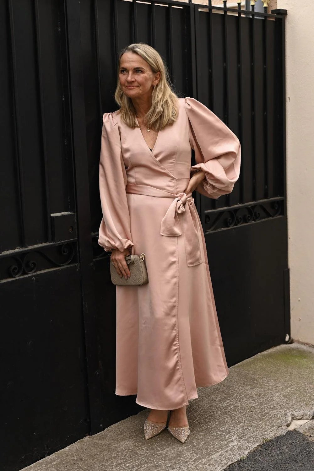 Locki Satin Maxi Dress Old Rose - Image 7