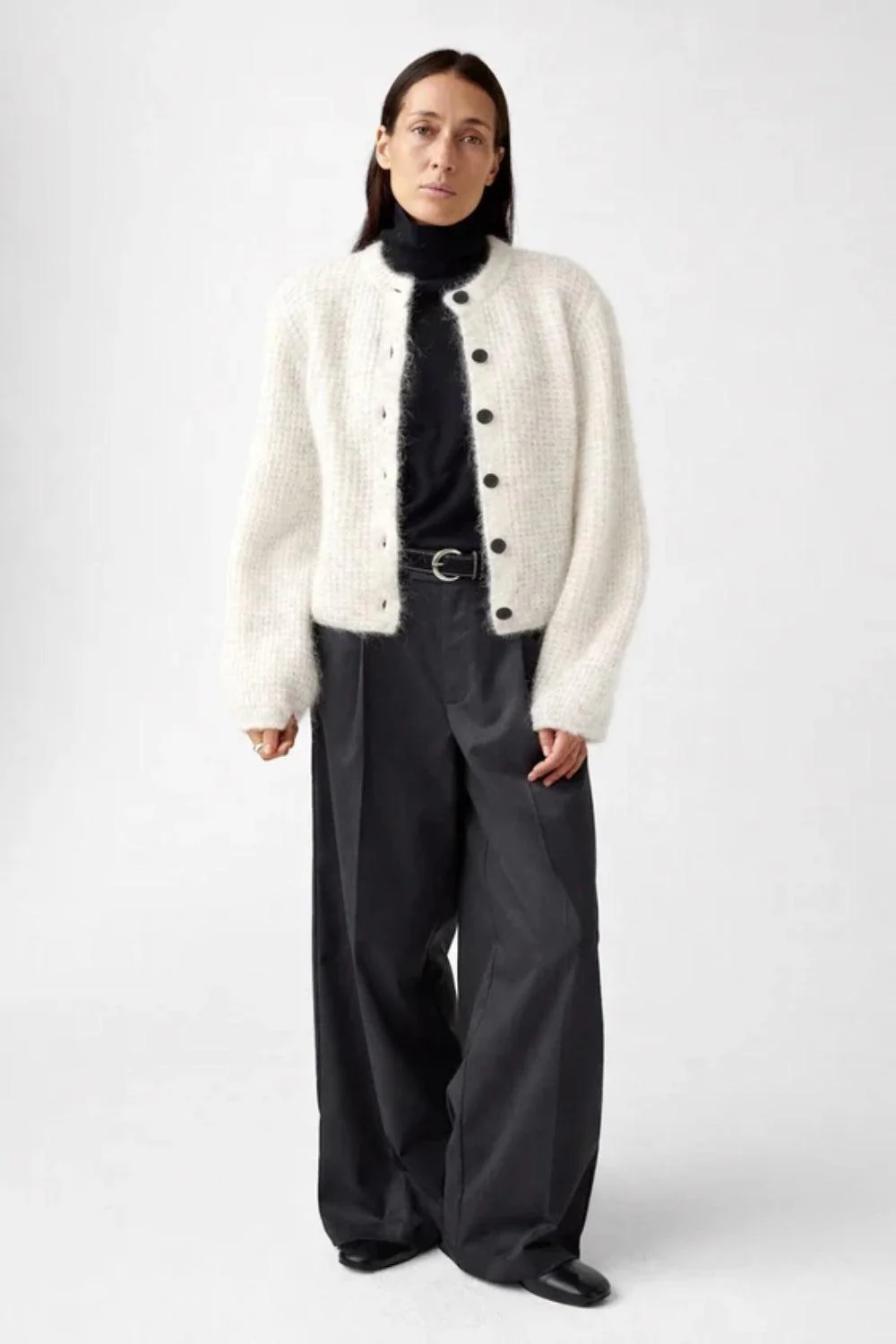 Sofia Mohair Cardigan Eggshell - Image 2
