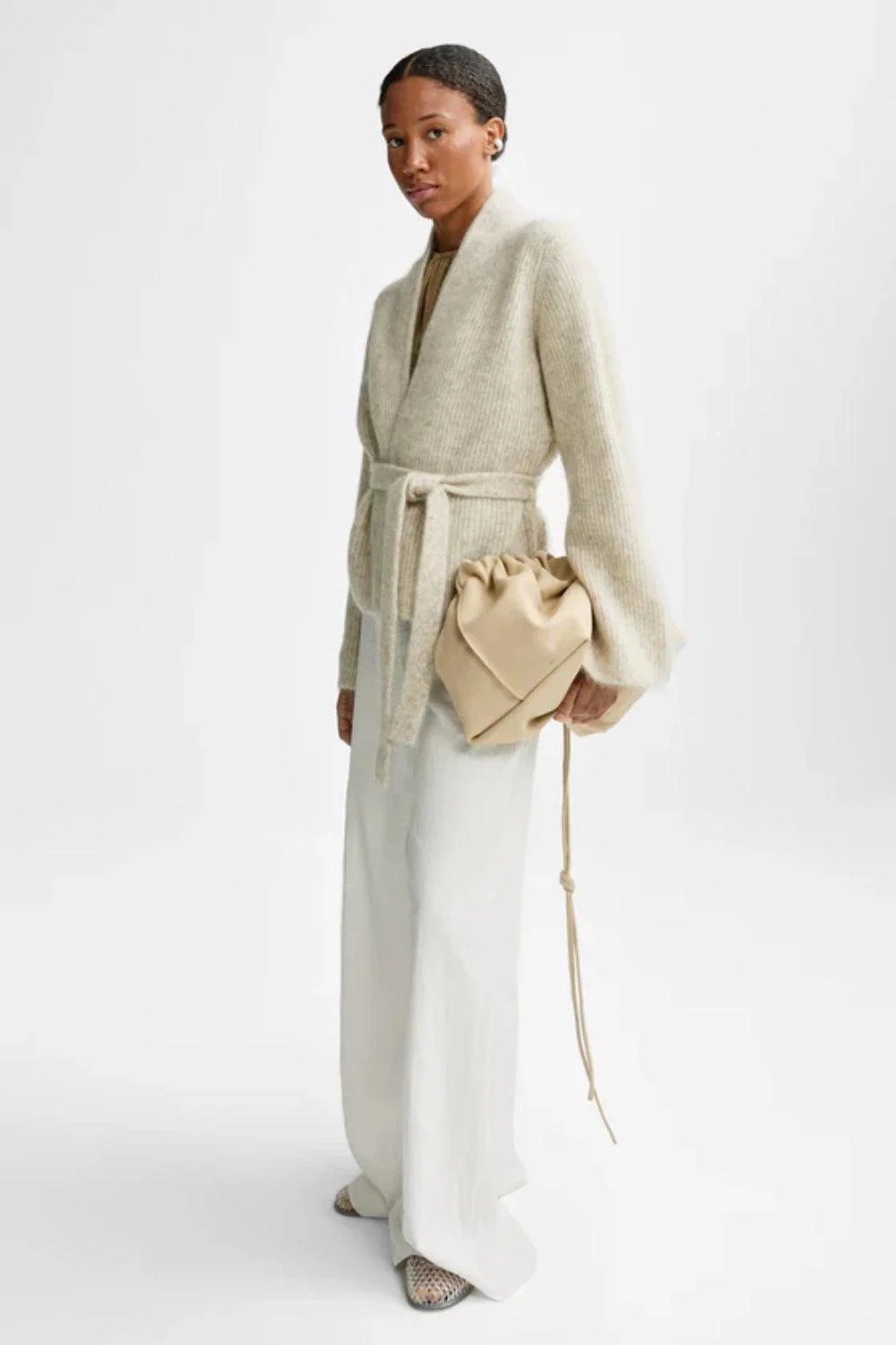 Lila Mohair Cardigan Wheat - Image 5