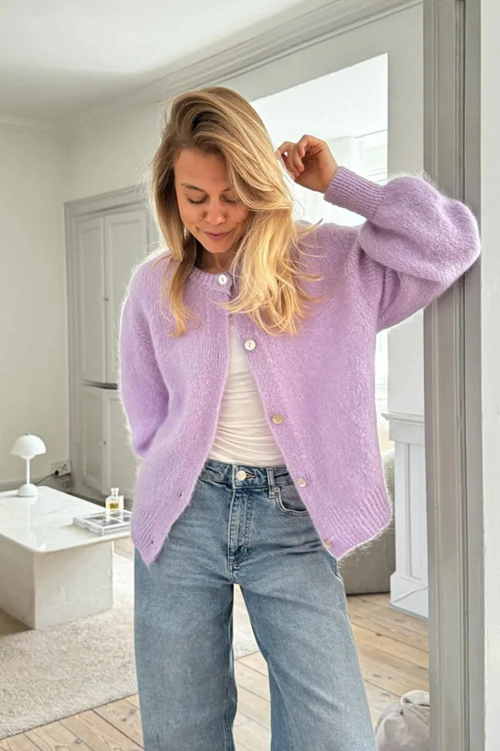 IdaIC Cardigan Light Purple - Image 3