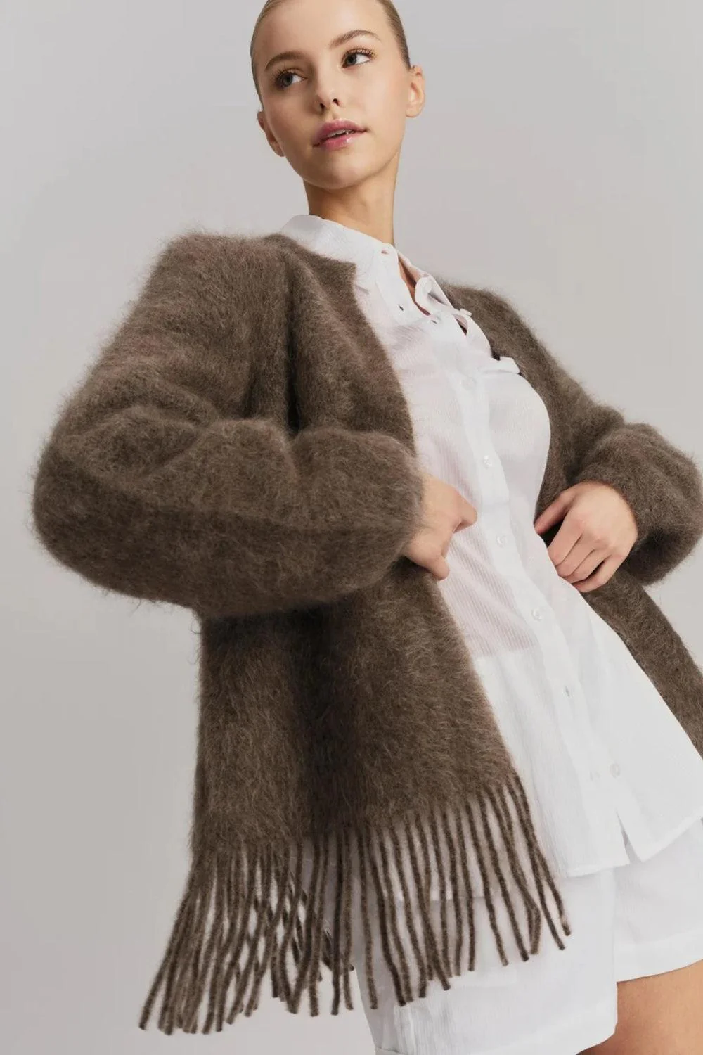 Fidele Chunky Cardigan Brown - Image 3