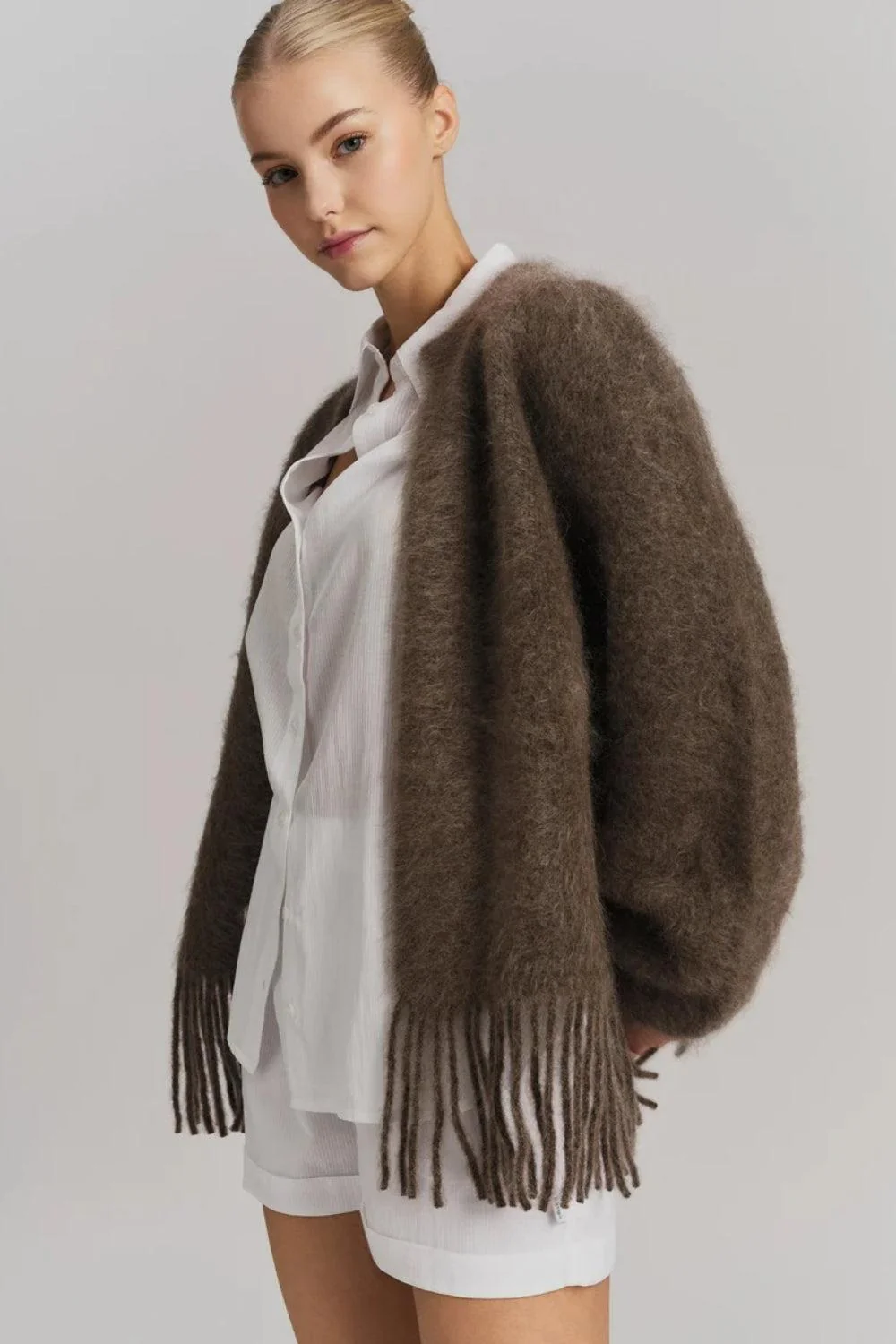 Fidele Chunky Cardigan Brown - Image 4