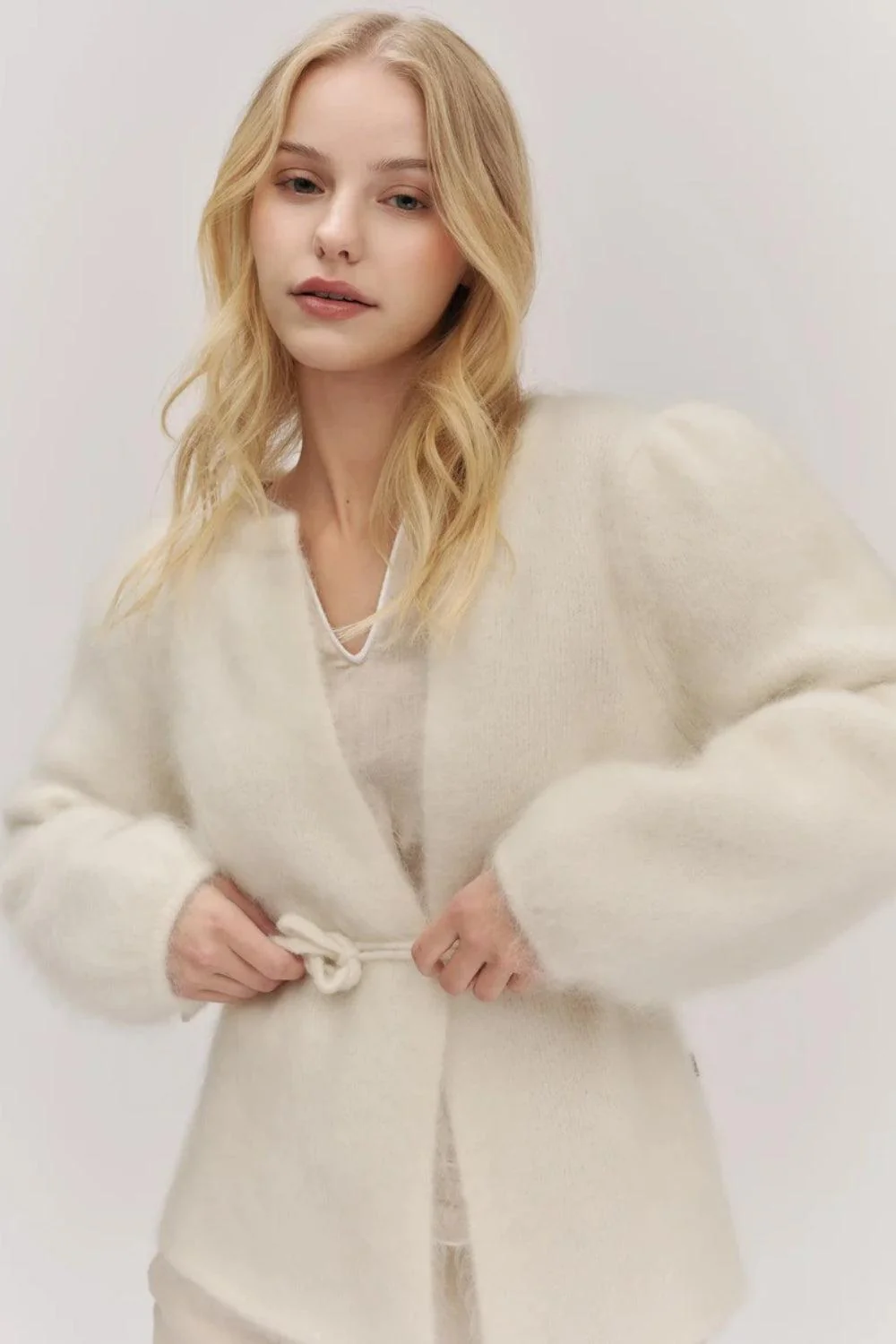 Fredrikke Chunky Cardigan Bright White - Image 3