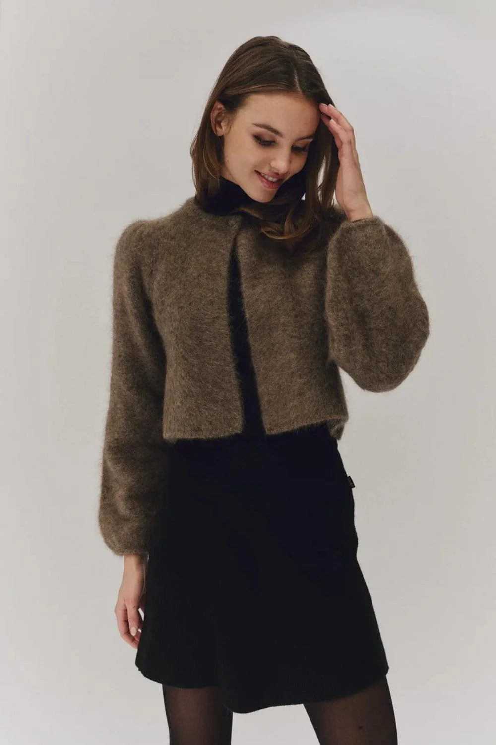 Amelia Chunky Cardigan Brown - Image 3
