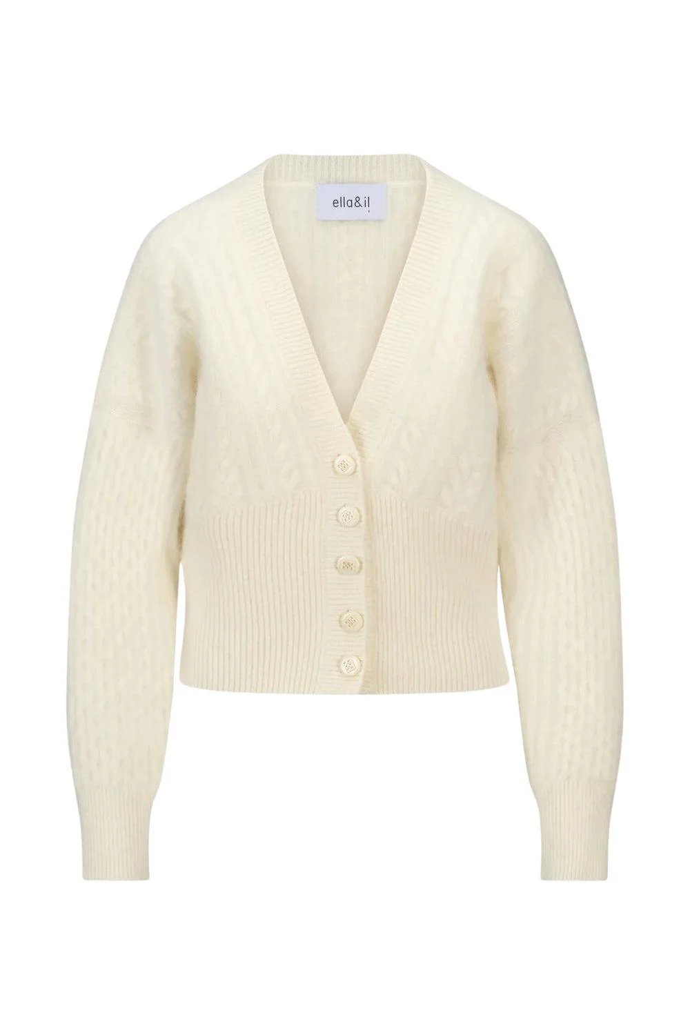 Jenna Brushed Cardigan White