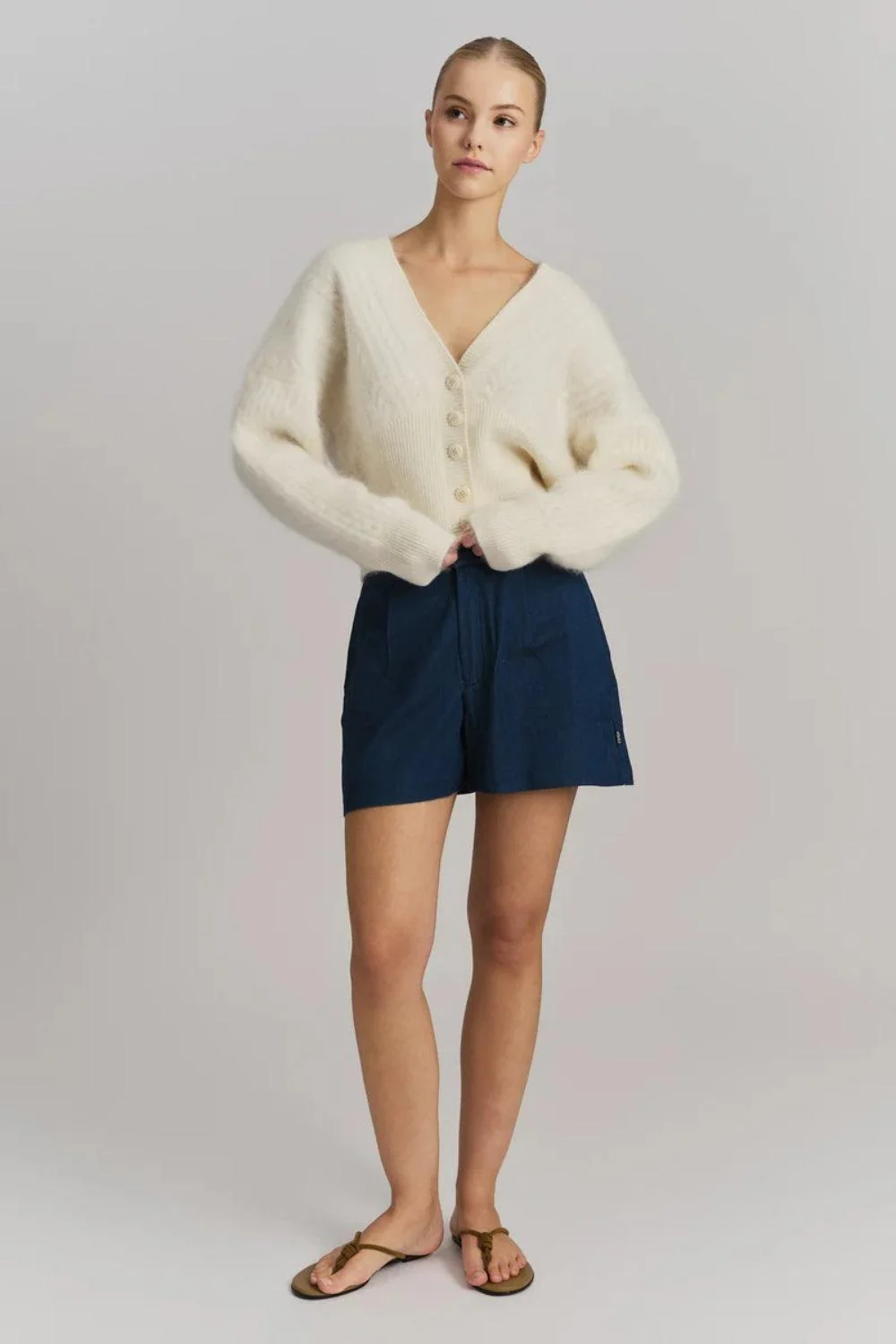 Jenna Brushed Cardigan White - Image 3