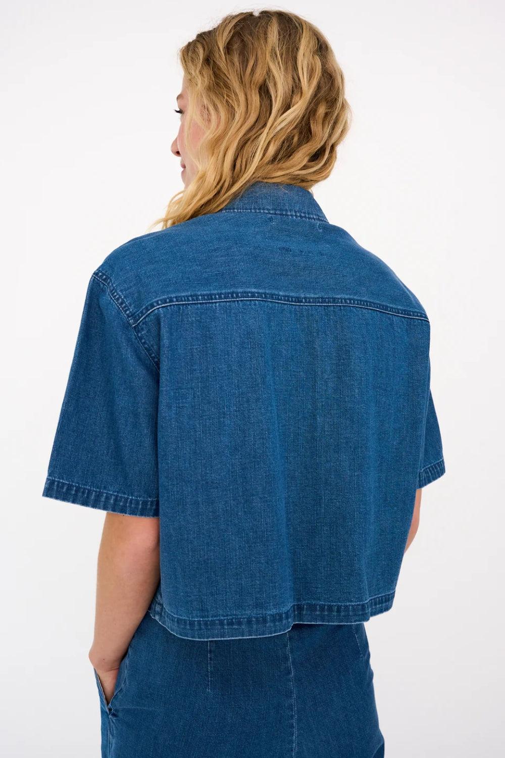 Malika Uta Oversize Shirt Mid blue - Image 4