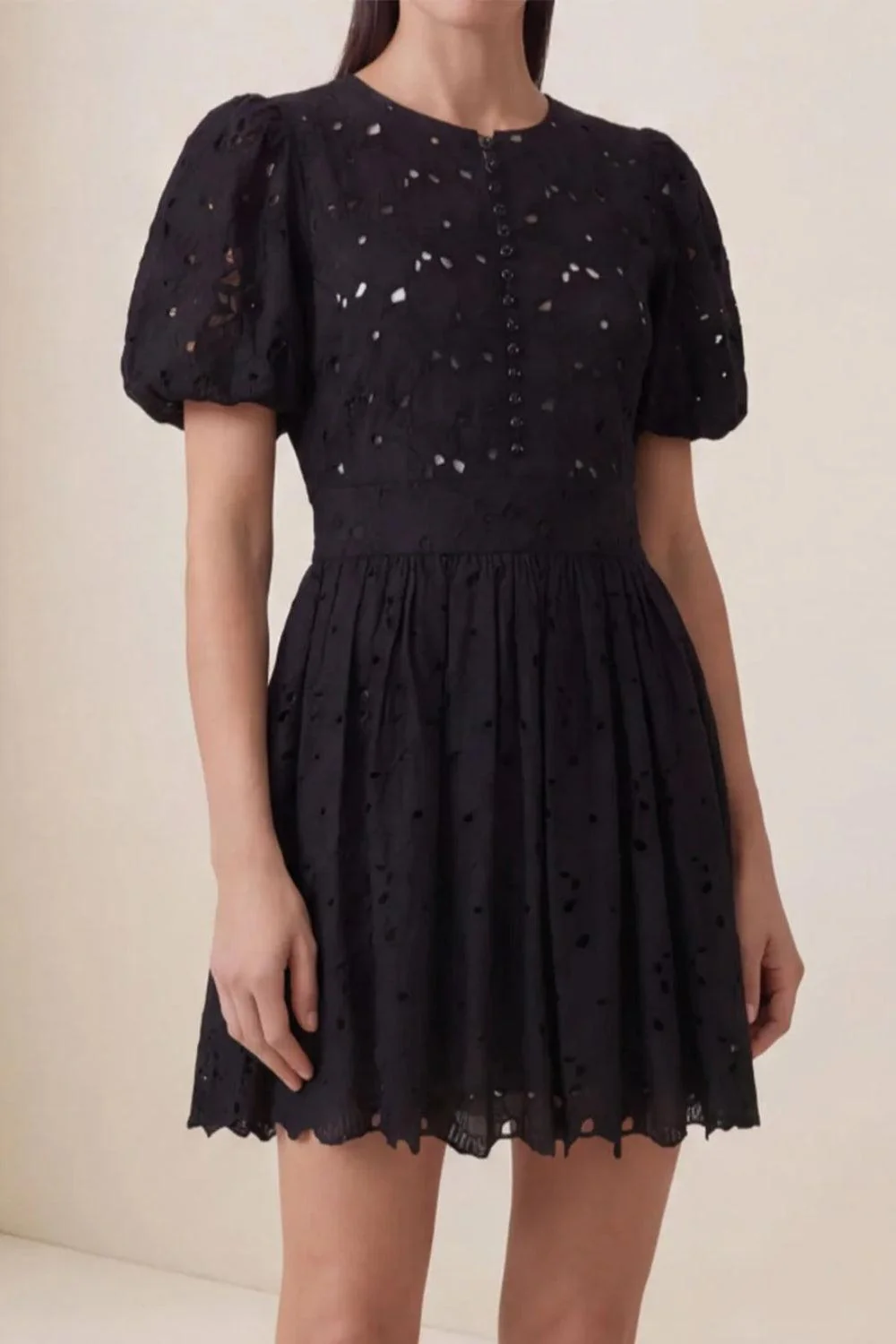Broderie Anglaise Puffed Dress - Image 2