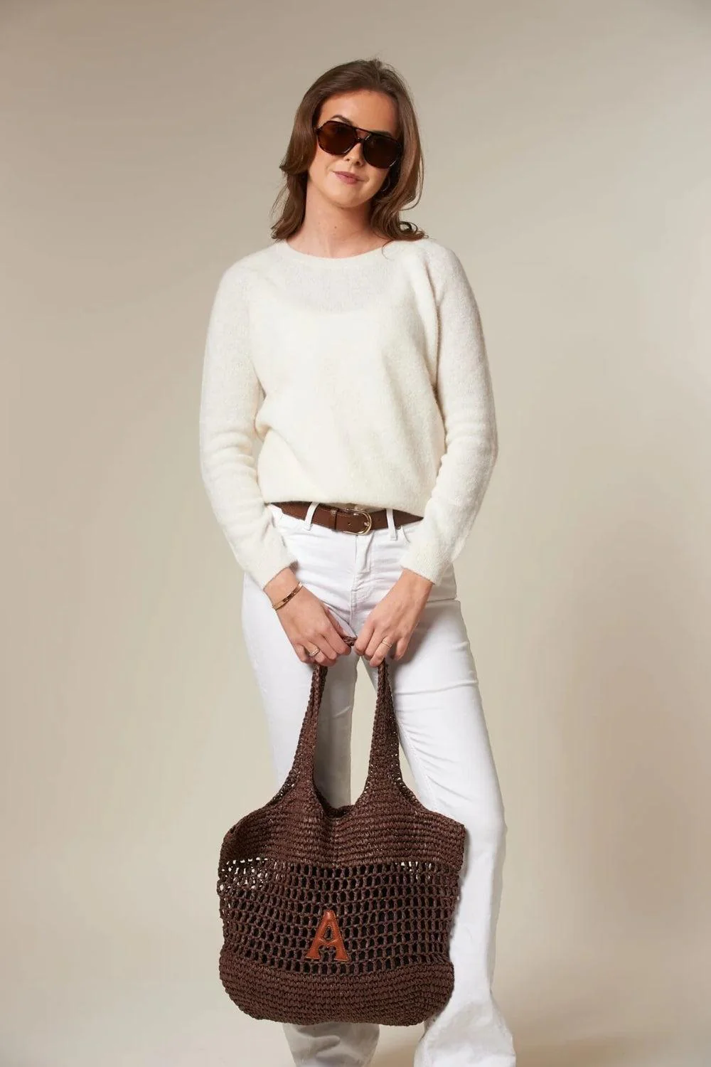 Raffia Tote Brown - Image 3