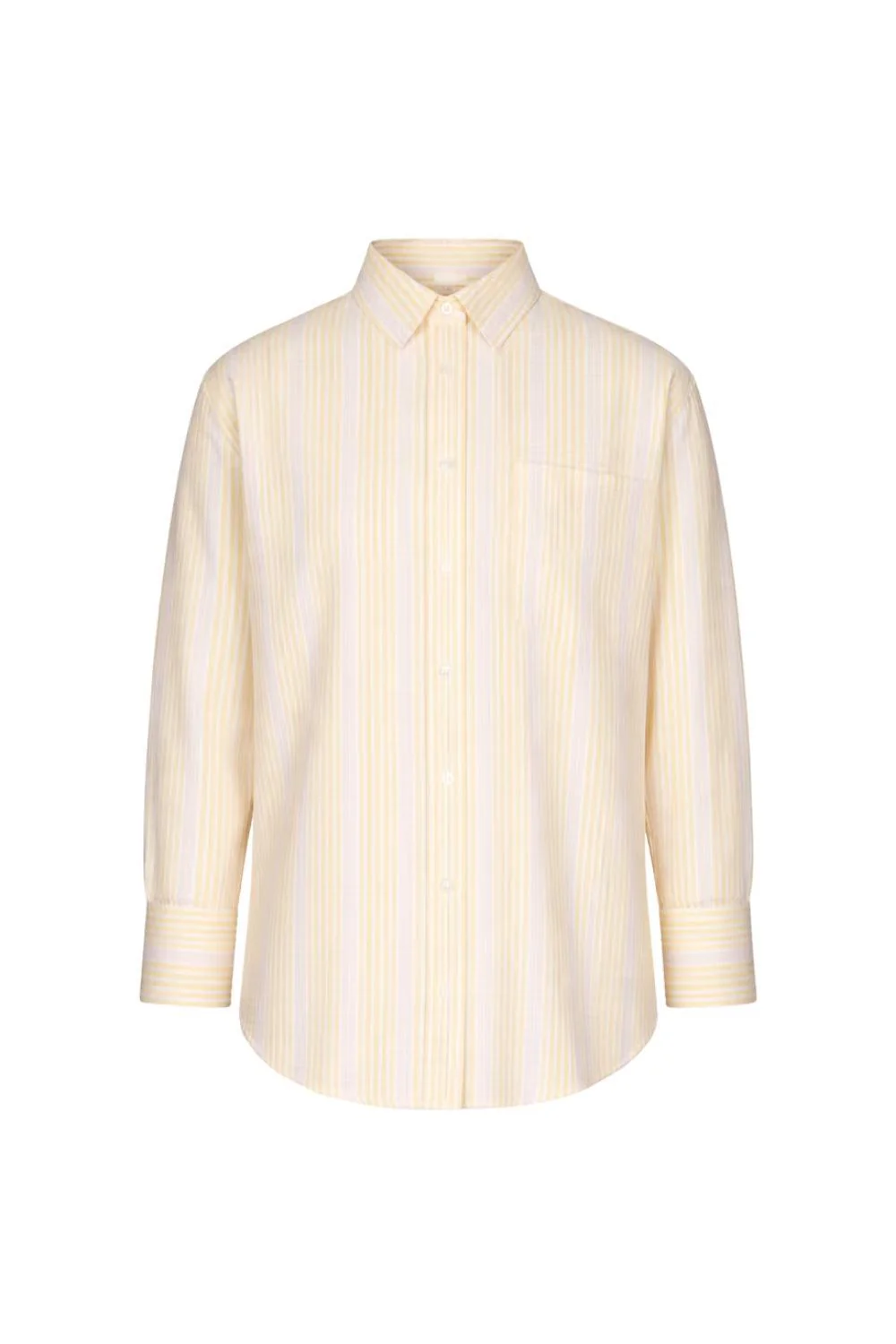 Bibi Crepe Shirt Light Yellow Stripe