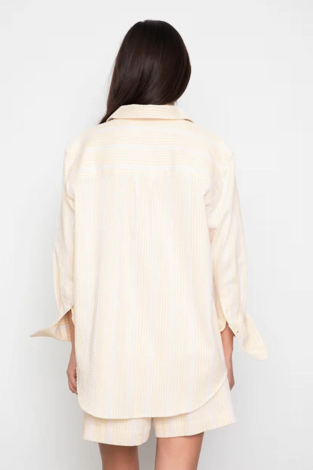 Bibi Crepe Shirt Light Yellow Stripe - Image 3