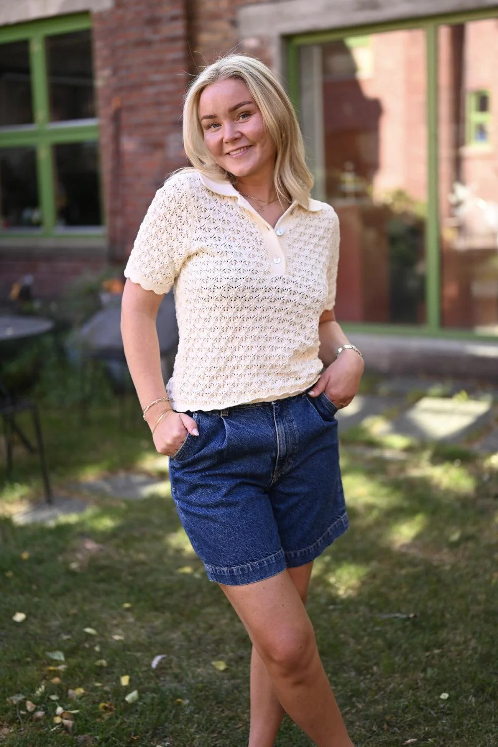 Gwen Knit Tee Cream - Image 2