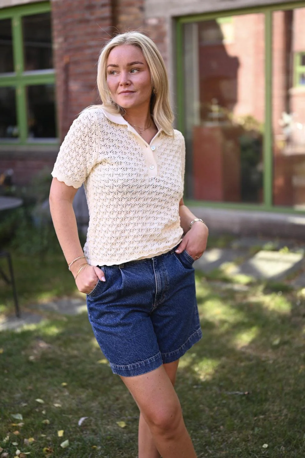 Gwen Knit Tee Cream - Image 4