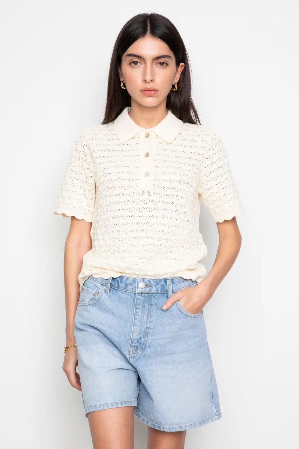 Gwen Knit Tee Cream - Image 5