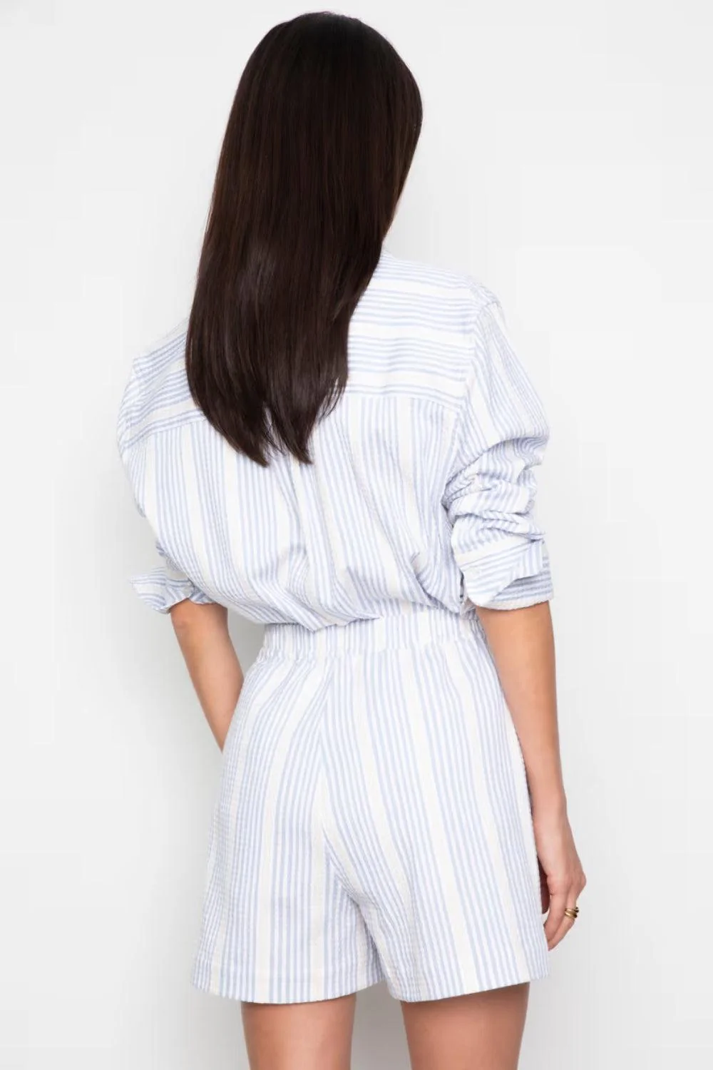 Bibi Crepe Shirt Blue Stripe - Image 5