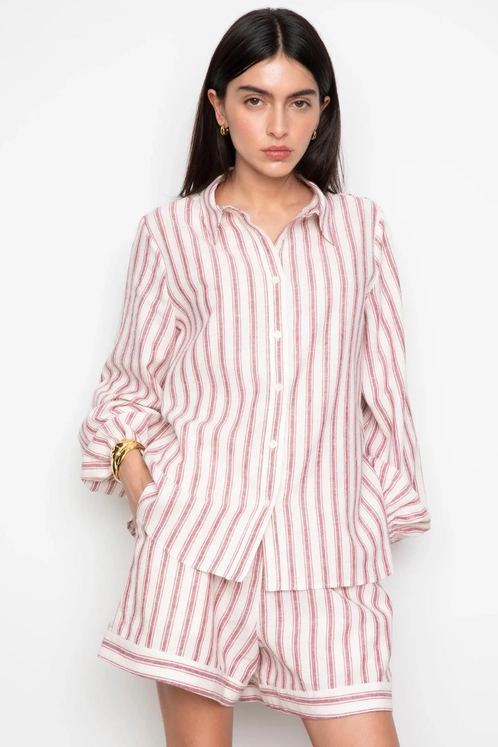 Lilia Shorts Berry stripe - Image 2