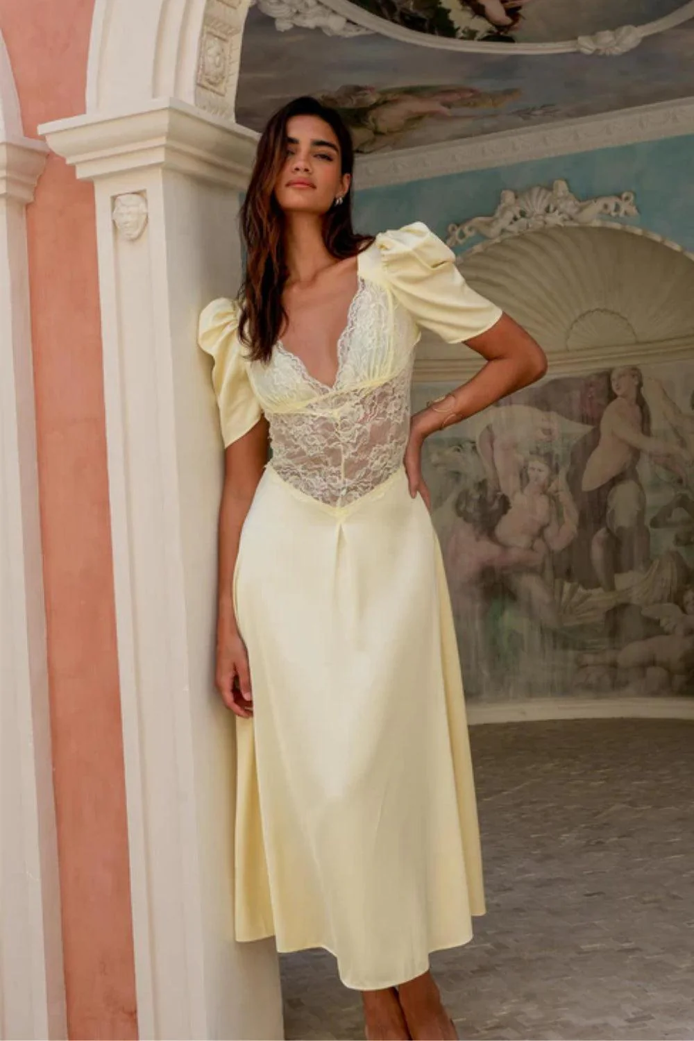 Francis Lace Midi Dress Lemonade - Image 2