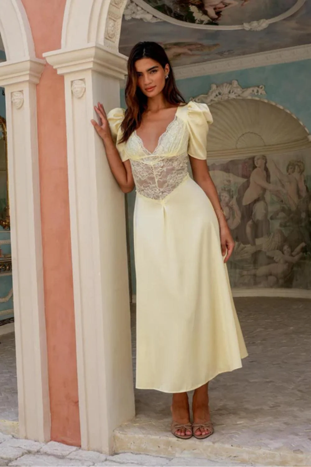 Francis Lace Midi Dress Lemonade - Image 3