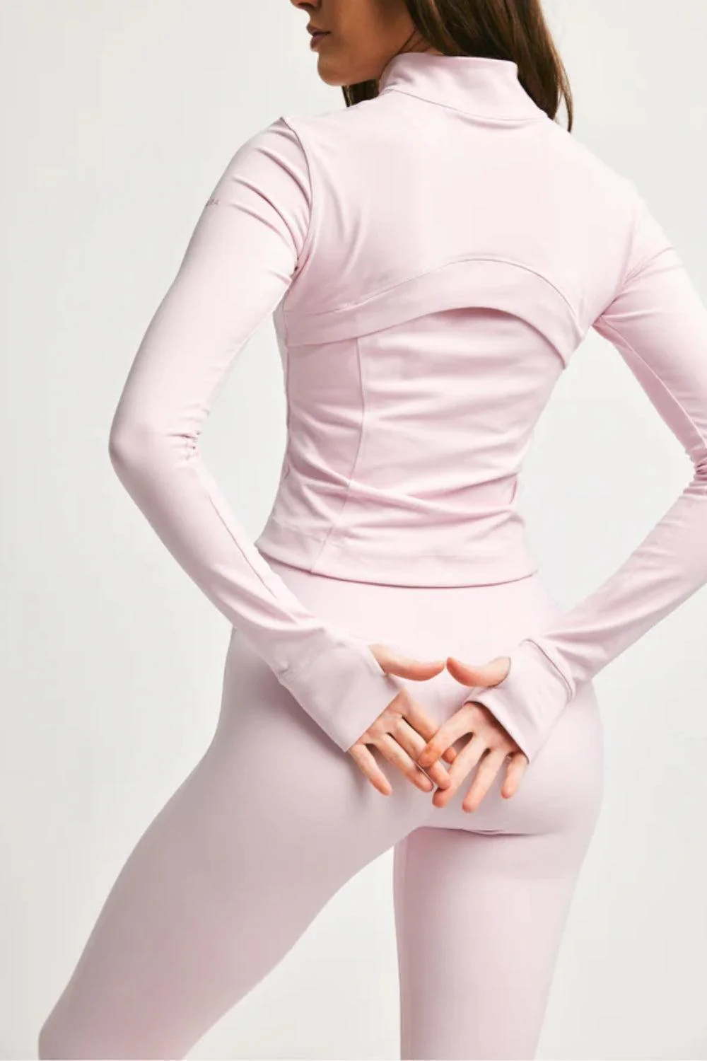 Sculptluxe Zip Jacket Millenial Pink - Image 4